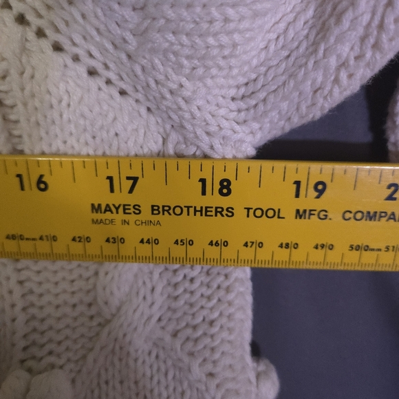 Boundary Waters Vtg Cowl Neck‎ Cable Knit Bobble Sweater Ivory Size S 80s 90s - Picture 5 of 8